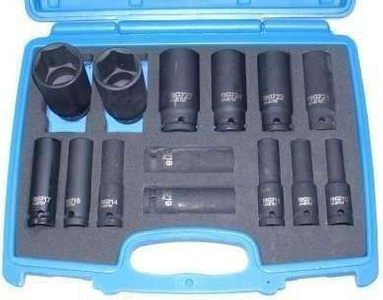 Nasadki długie  1/2", 10-32 mm, 14 szt.