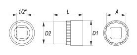 Nasadka dwunastokątna 1/2'' 24 mm