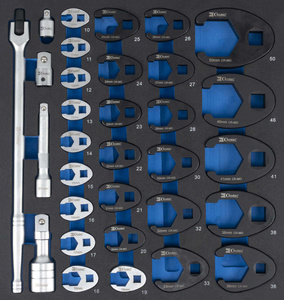 Wkład wózka - nasadki otwarte boczne, 10-50 mm, 32 el.