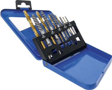 Wykrętaki trzpieniowe 2-7.5 mm + wiertła, tytan