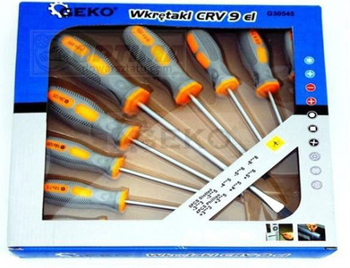 Wkrętaki CRV 9el.  (szaro-pomarańcz)