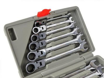 Klucze p-o z łamane grzechotką 8-19mm 12el.