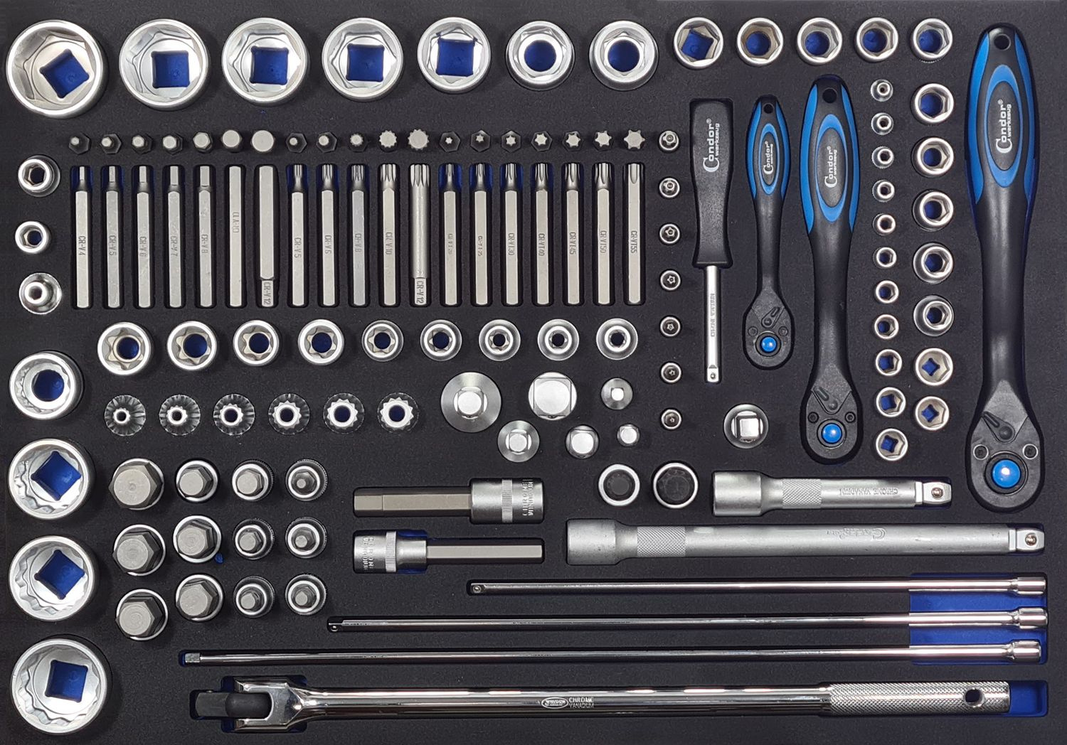 チャックバス様用 Wkład wózka, szer. 560 mm, nasadki, 130 el. OPT.WT.7311