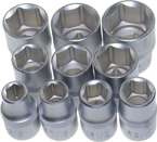 Nasadki  6-kątne, 1/2", 3/8"-15/16", 10 szt.