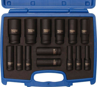 Nasadki długie  1/2", 10-32 mm, 14 szt.