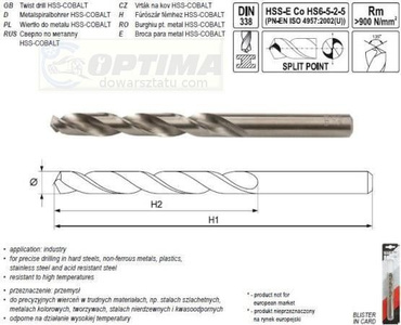 WIERTŁO DO METALU Co-HSS 4 MM