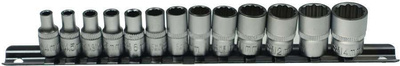 Nasadki 12-kątne,  1/4", 4-14 mm, 12 szt.