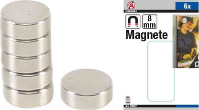 Magnesy extra mocne,  8 mm, 6 szt..