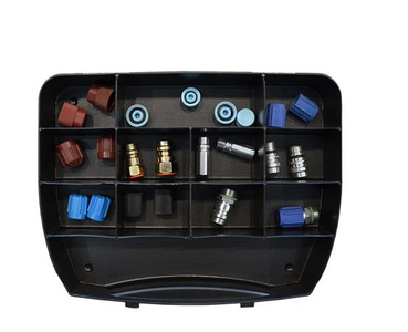 Zestaw adapterów i kapturków ochronnych do klimatyzacji samochodowej R134a