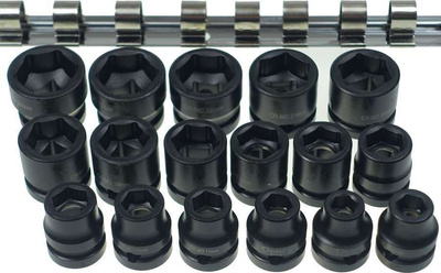 Nasadki 1/2",  8-24 mm, 17 szt.