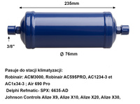 Filtr odwadniacz do stacji Texa Robinair Bosch Ø76mm x235mm gwint 3/8"