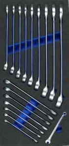 Wkład wózka - klucze płasko oczk. 6-24 mm, 17 el.