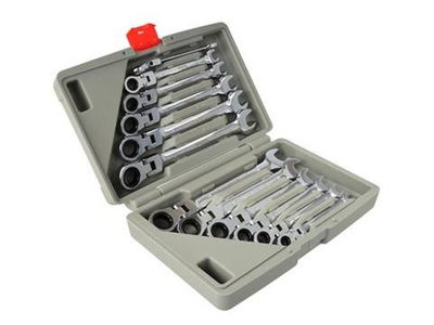 Klucze p-o z łamane grzechotką 8-19mm 12el.