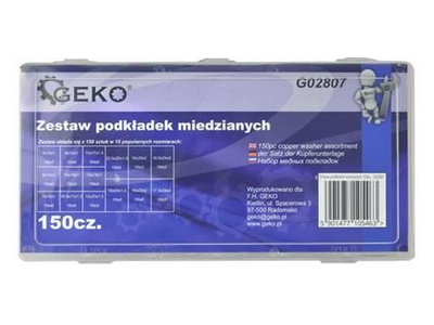 Zestaw podkładek miedzianych 150szt.