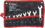 Klucze płasko oczkowe 1/4"-3/4", krótkie, 8 szt.