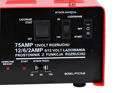 Prostownik z rozruchem 6V/12V 12/6A rozruch 75A