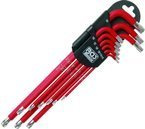 Klucze Torx T10-T50 z otworem i magnesem, 9 szt.