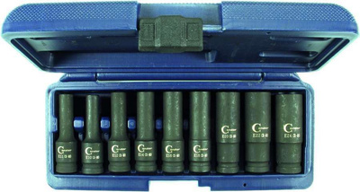 Nasadki długie  1/2", E10-E24, 9 szt.