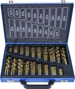Wiertła tytanowane  1-10 mm, 170 szt.