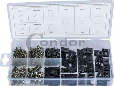 Wkręty i podkładki do karoserii 170 cz.