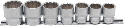Nasadki 12-kątne, 1/2", 20-32 mm, 7 szt.